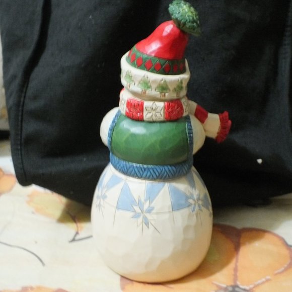 Enesco Jim Shore Heartwood Creek Cozy Snowman with Cocoa Figurine - Picture 3 of 4